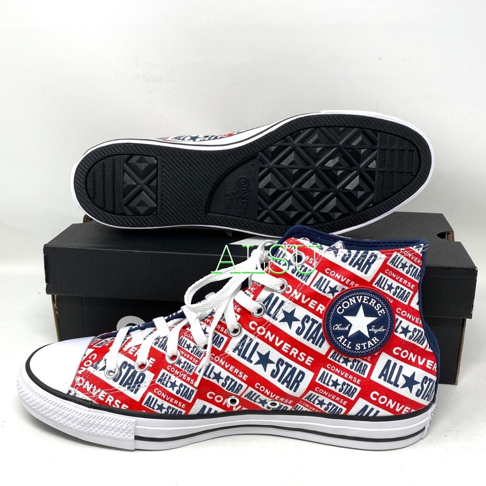 Converse Chuck Taylor All Stars Logo Red High Canvas Sneaker Womens Size 166984F - Picture 4 of 8